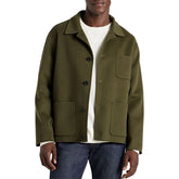 Mens Green Wool Shirt Jacket